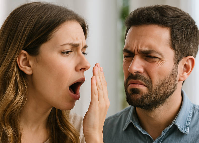 Symbolisches Bild für das Thema Mundgeruch mit Bezug zu Mund- und Verdauungsgesundheit